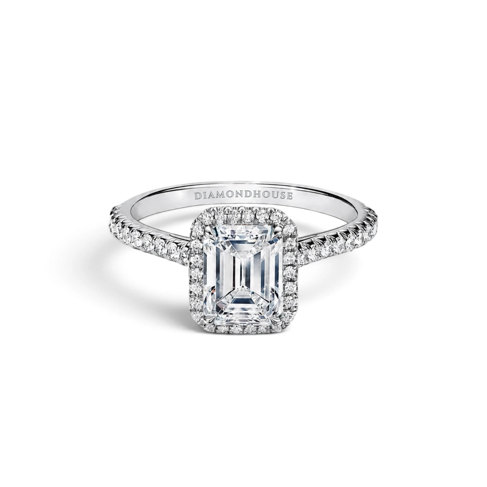Anello solitario Halo — vista 1