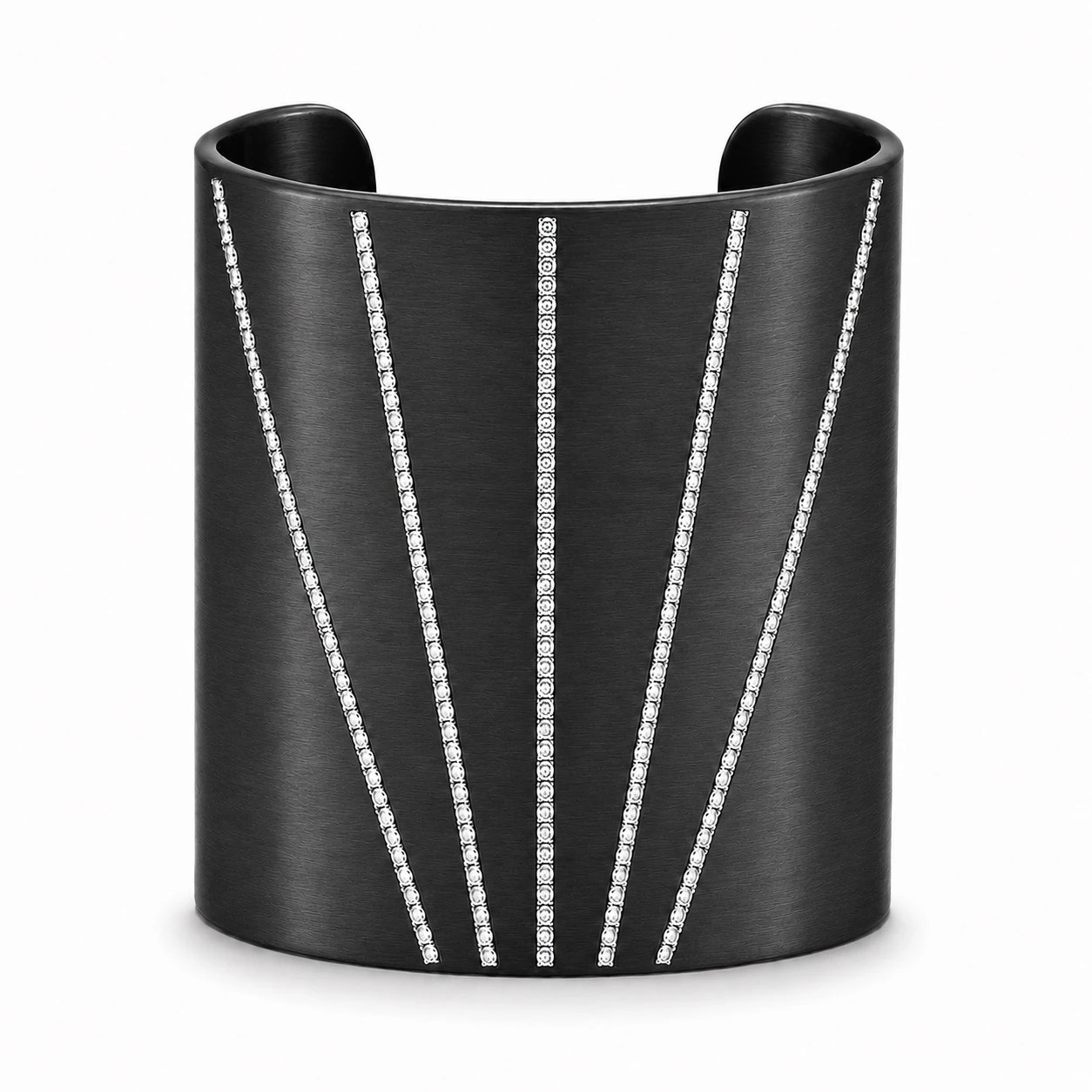 Titanium Fan Pavé Diamond Cuff — vista 1
