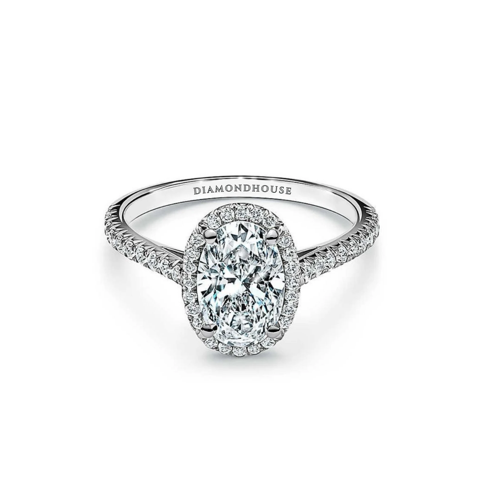 Anello solitario Halo — vista 1