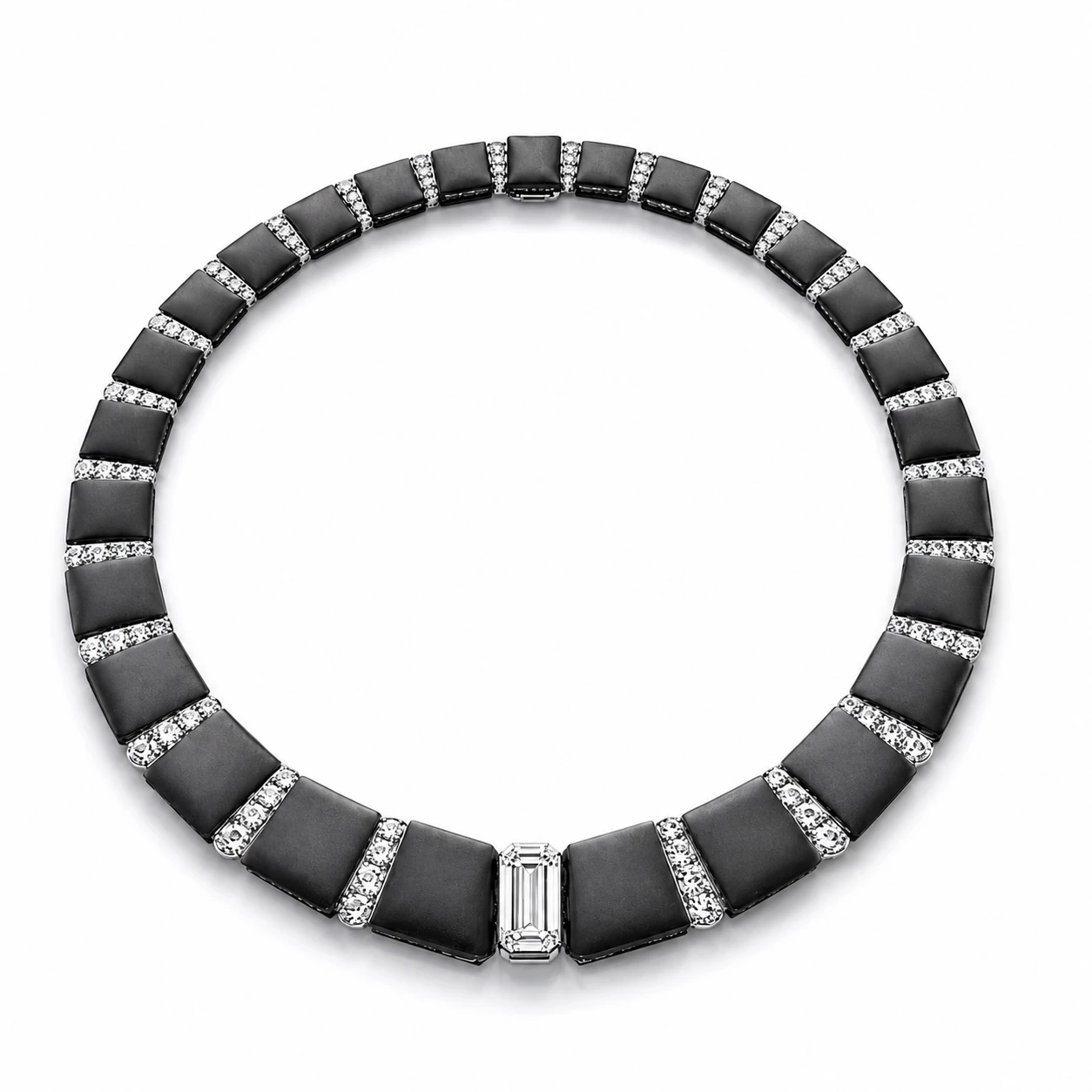 Titanium Emerald Diamond Collier — vista 1