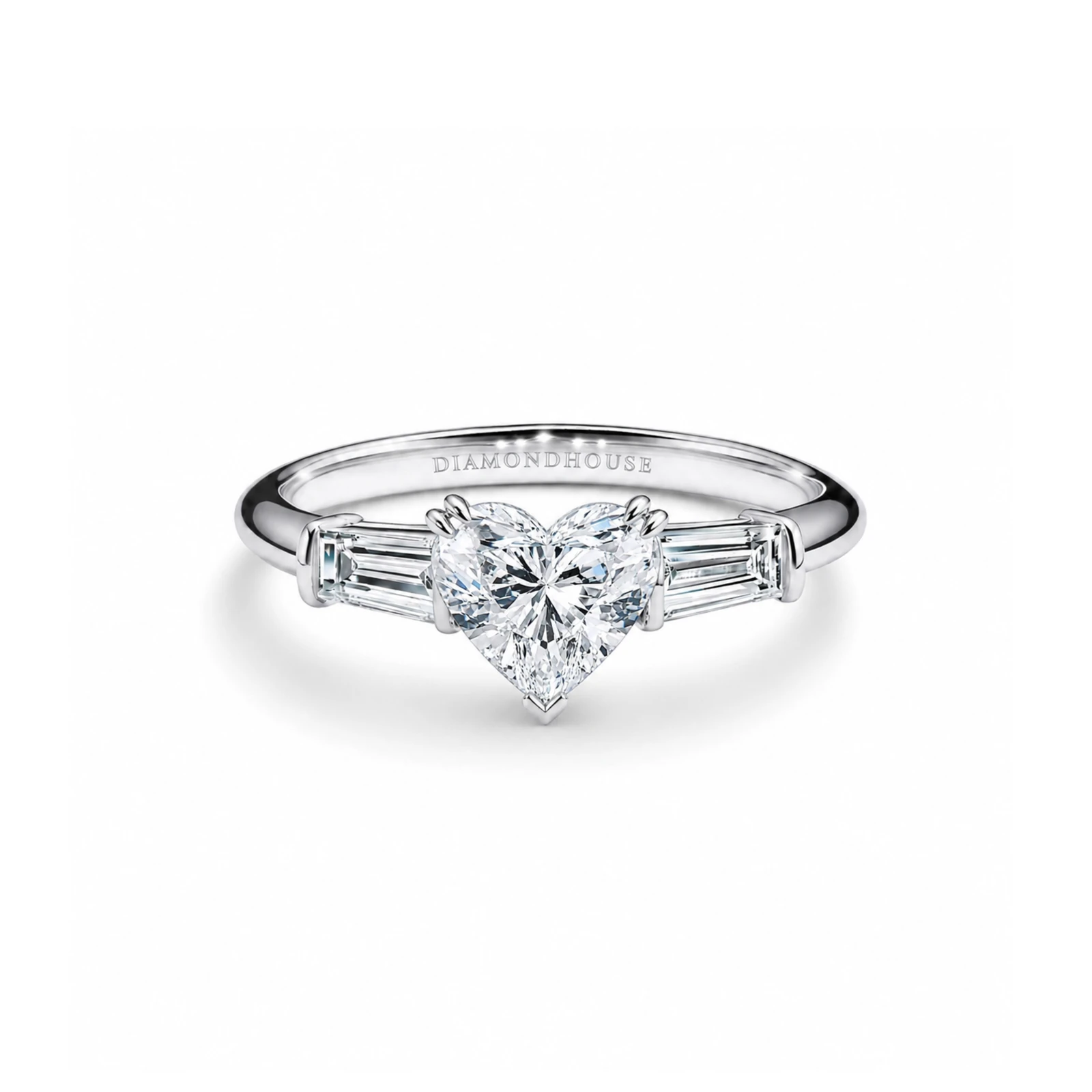 Anello solitario Baguette stile Harry Winston — vista 1