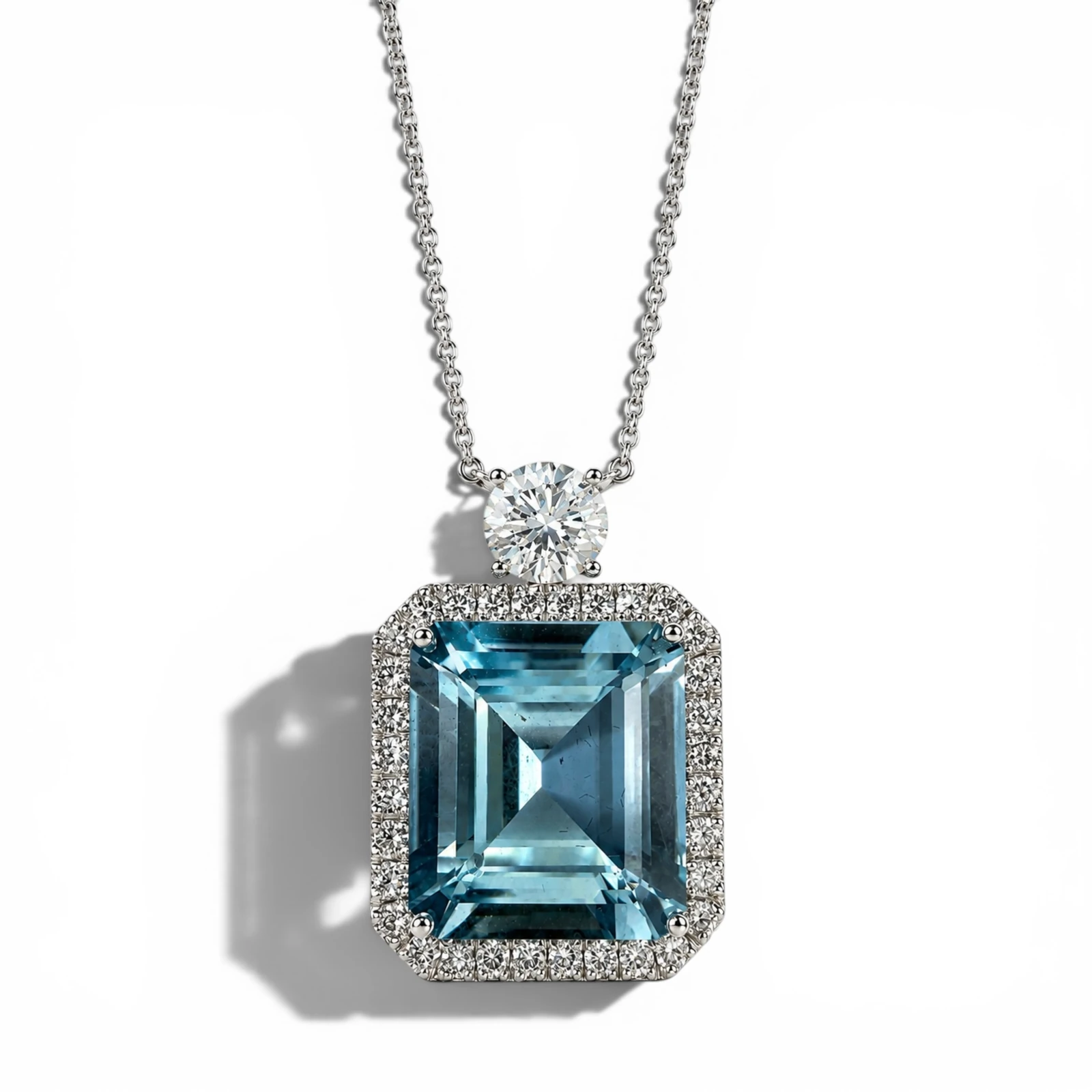 Collana con Acquamarina taglio smeraldo — vista 1