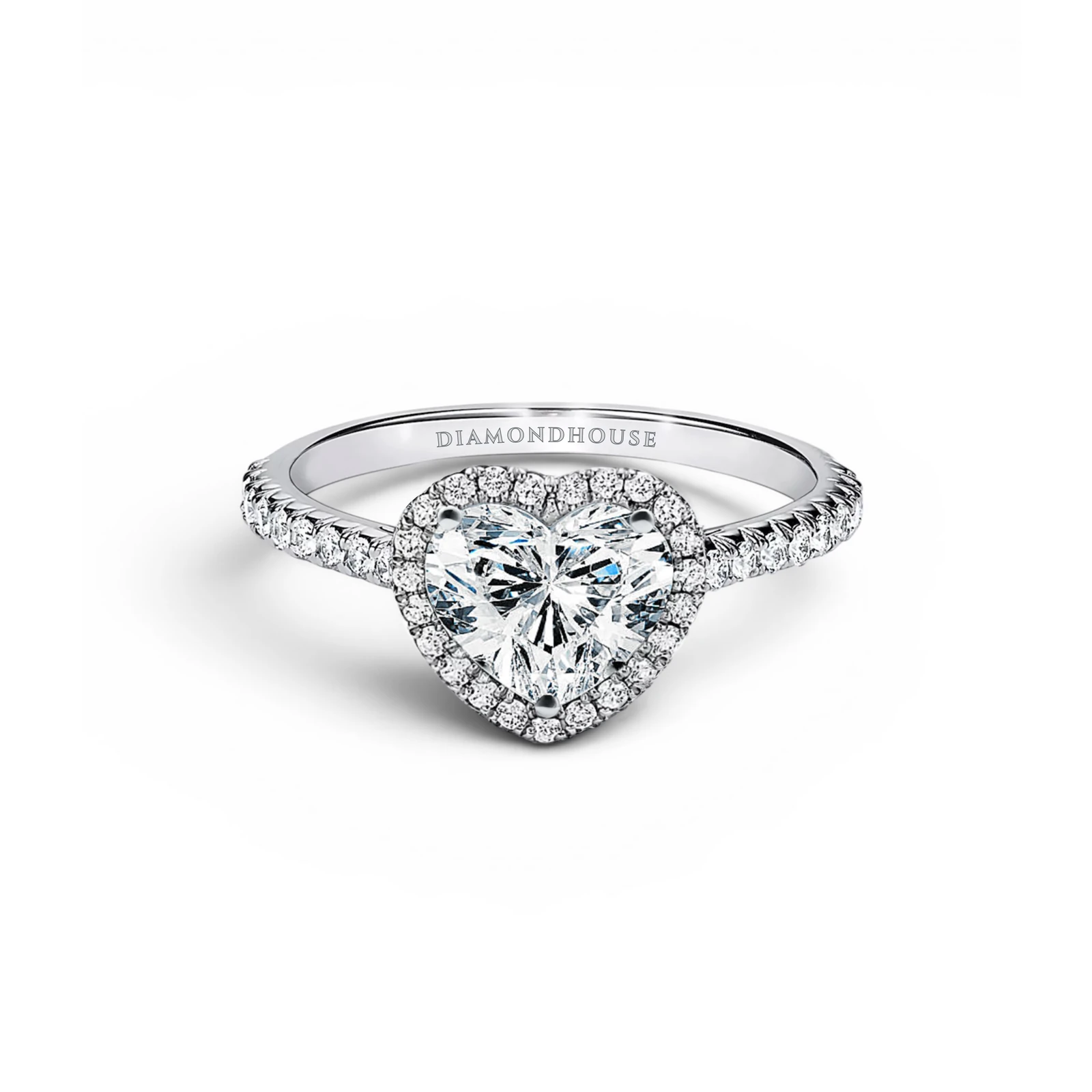 Anello solitario Halo — vista 1