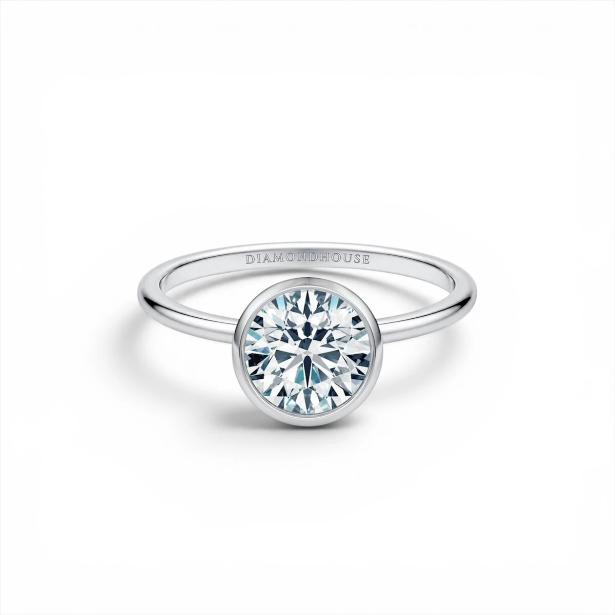 Anello solitario Bezel — vista 1