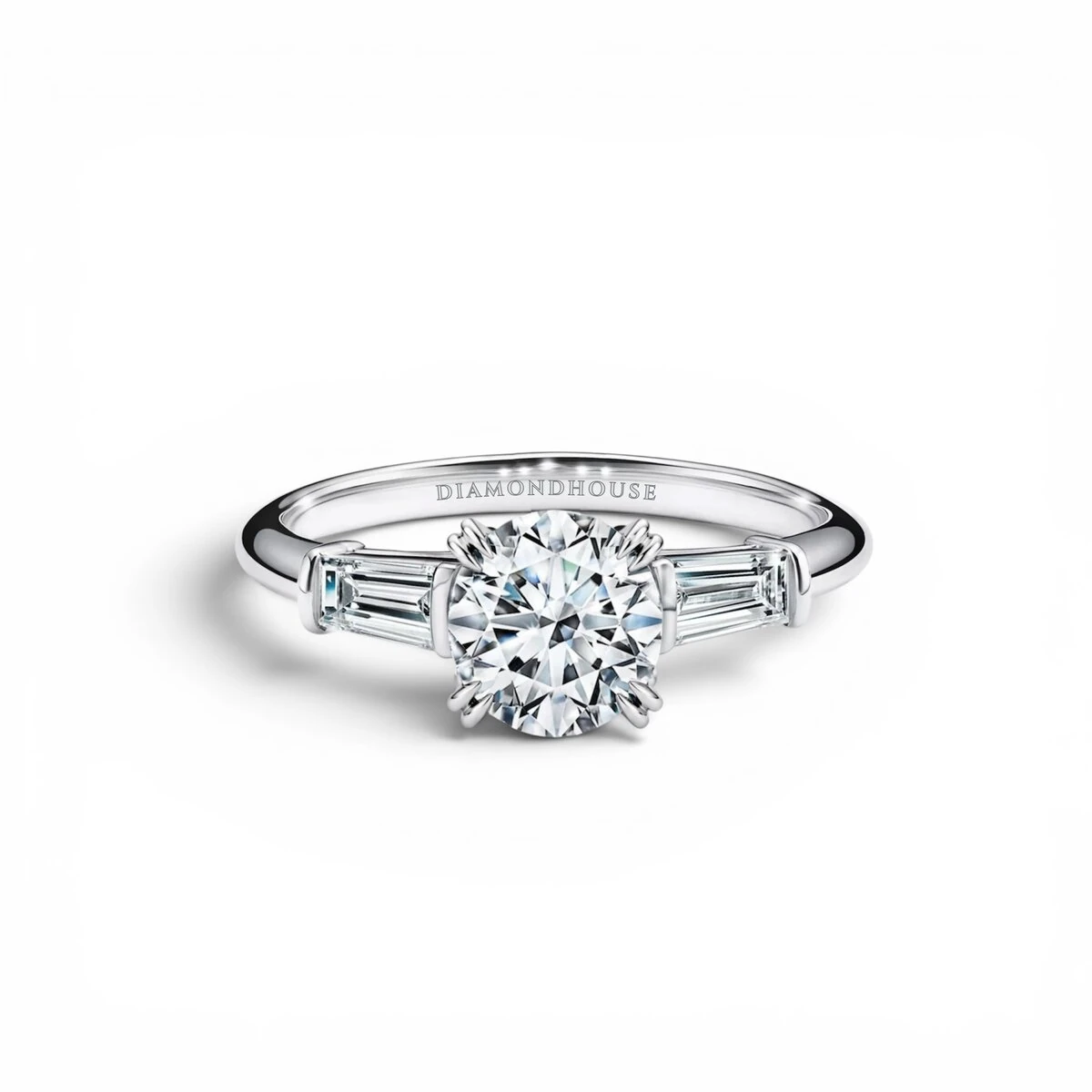Anello solitario Baguette stile Harry Winston — vista 1