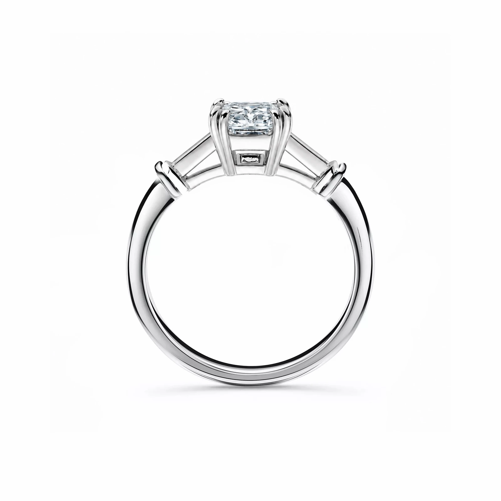 Anello solitario Baguette stile Harry Winston — vista 2