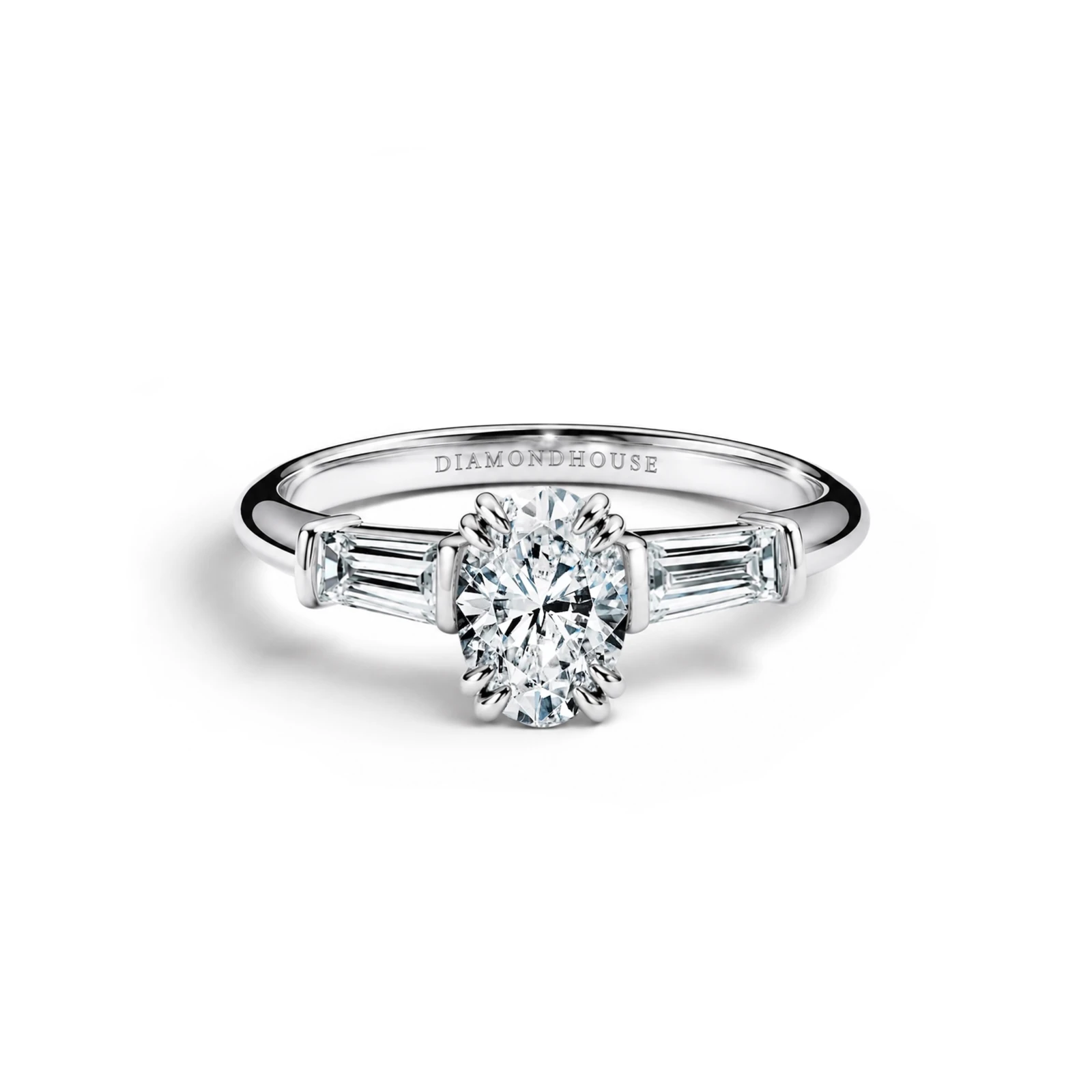 Anello solitario Baguette stile Harry Winston — vista 1
