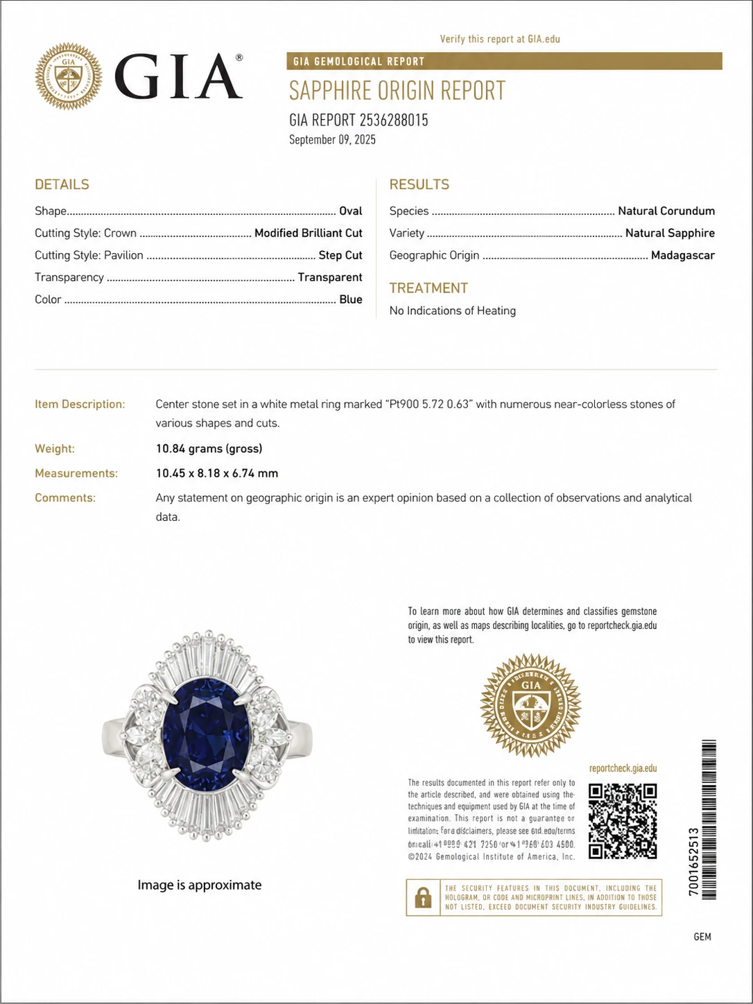 Anello Halo con Zaffiro taglio ovale — vista 5