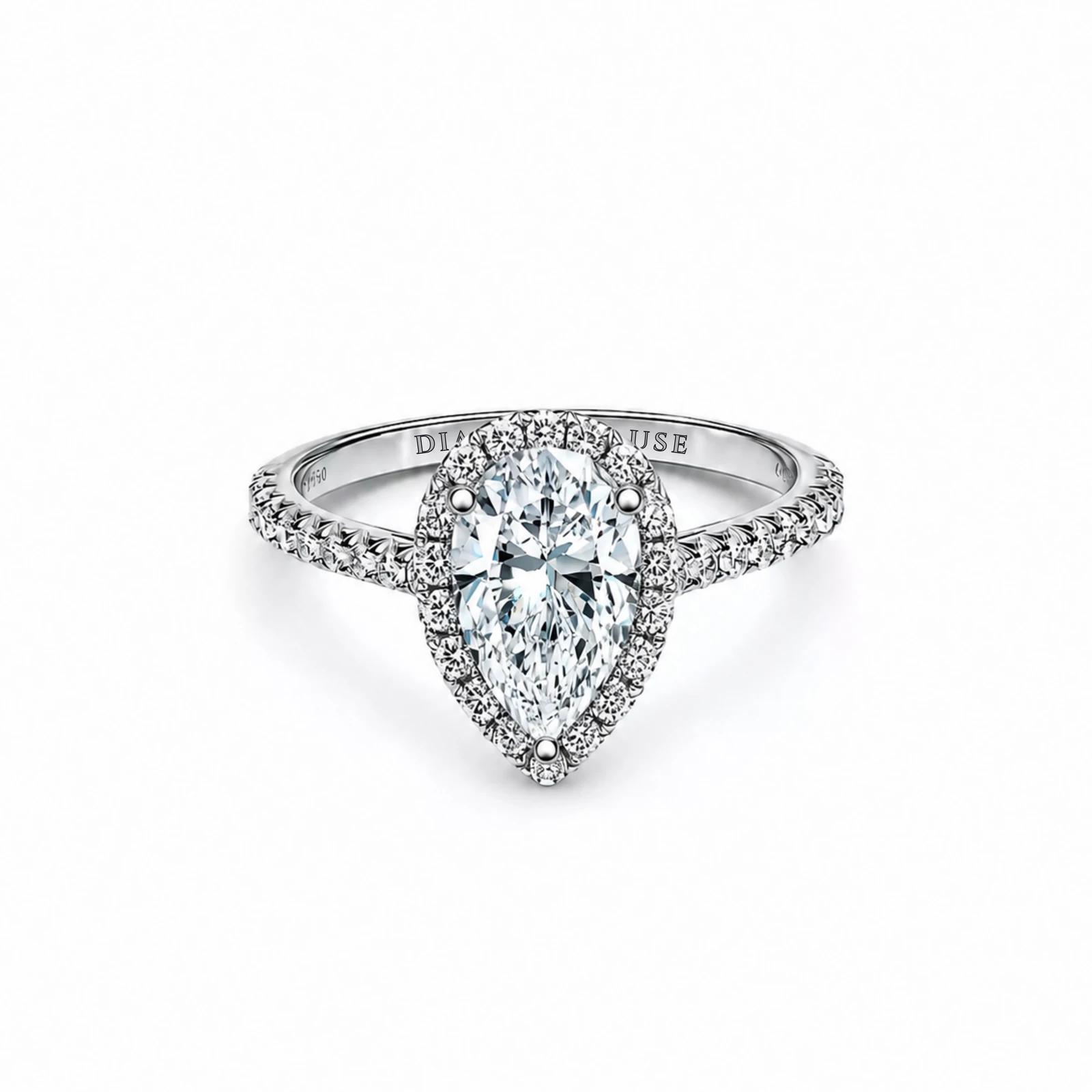 Anello solitario Halo — vista 1