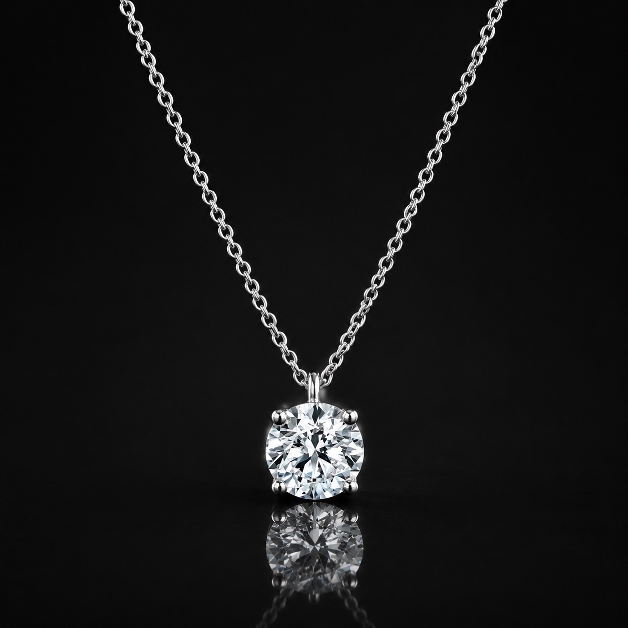 Collana punto luce con diamante taglio brillante